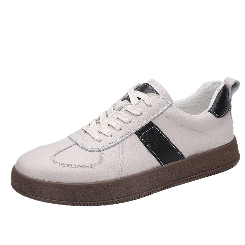 Men's Shoes 2025 Spring New First-layer Cowhide Casual Leather Shoes Men's Soft-soled White Board Shoes