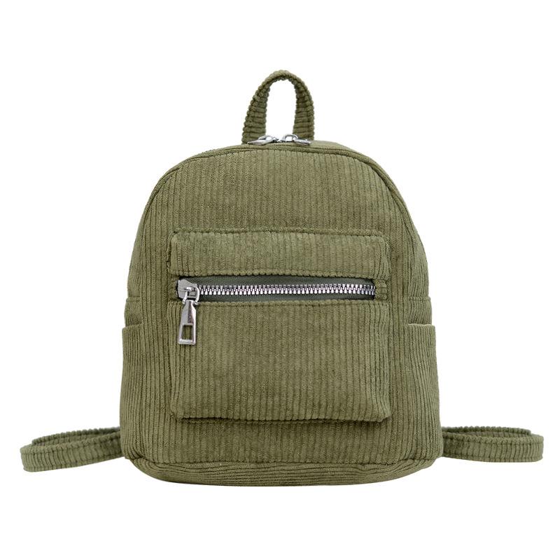 Retro Velvet Backpack Corduroy Small Backpack New Women's Bag Version Simple Casual Girl Small Schoolbag Woman