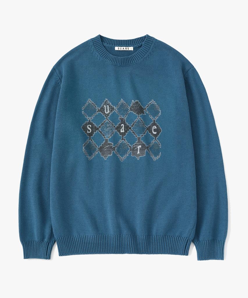 SUARE Cotton Argyle Graphic Knit - 4 Colors