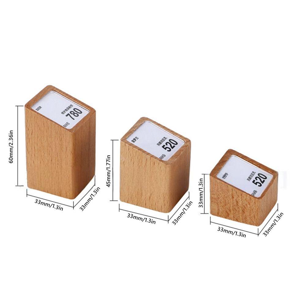Wood Base Price Tag Holder Acrylic Window Acrylic Label Stand Display Stand  Jewelry Display