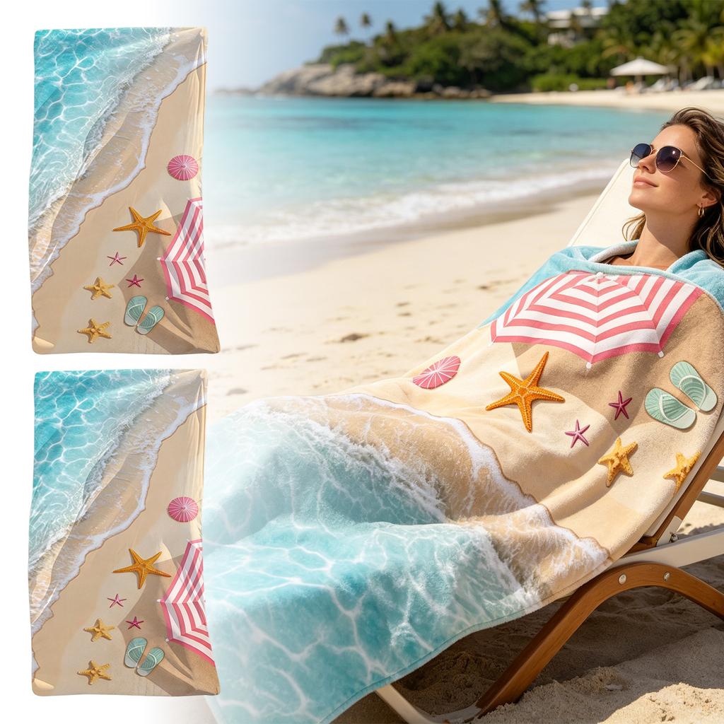 Microfiber Beach Towel Large Size Soft Absorbent Polyester Fabric Quick Dry Lightweight Sand Resistant Bath Towel for Outdoor Use