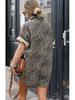 Printed Holiday Lapel Shirt and Shorts Jumpsuit for Women