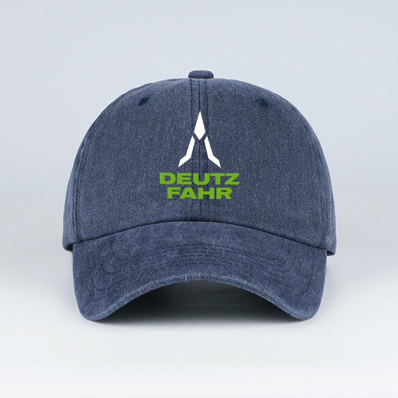 Deutz Farm Logo Aufdruck Gewaschene Baseballkappe Weich, Bequem, Atmungsaktiv, Verstellbar Retro Bauernhof Stil, Minimalistisch Lässig Mode