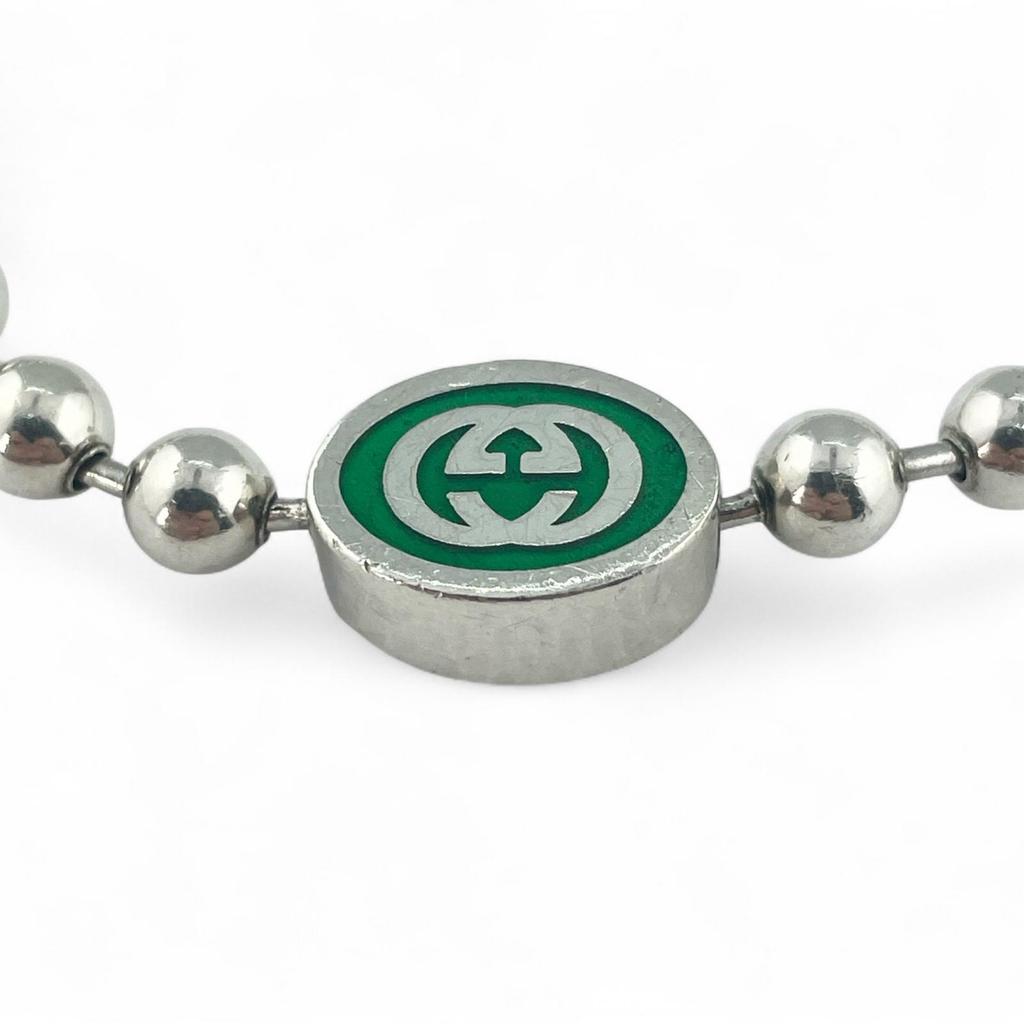 GUCCI bracelet Interlocking G Ball Chain Silver AG925 Women 17 Used