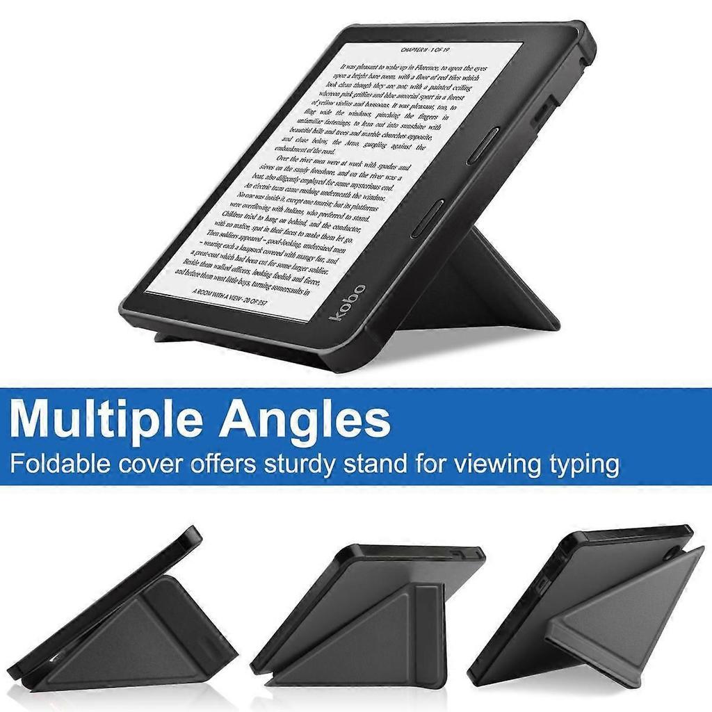 For Kobo Sage 8" E-Reader Released 2021, Soft TPU Matte Back Cover, Slim Smart Folio Cover with Magnetic Closure and Kickstand - Grey