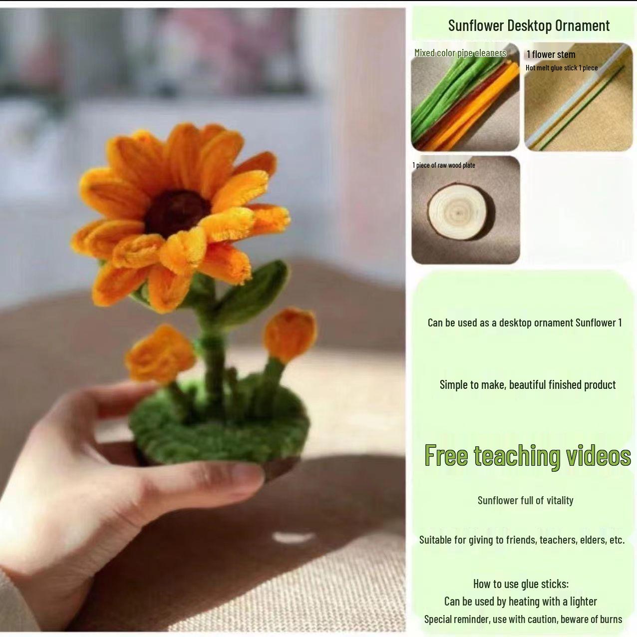 DIY Sunflower Firework Ornament: Craft Kit for Friends