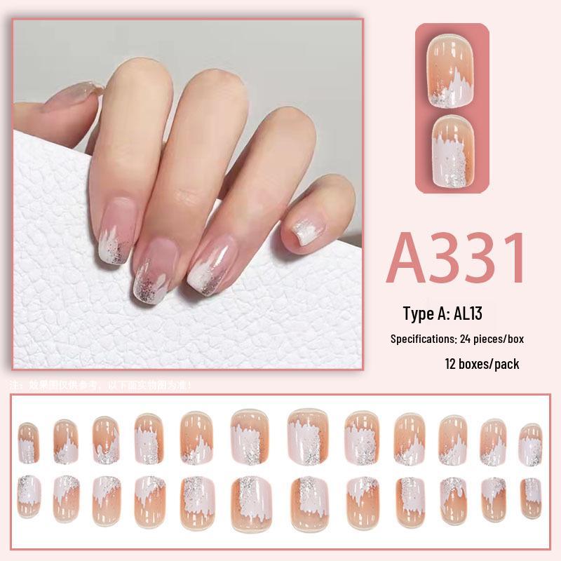 Pure Desire White Glitter Gradient Detachable Nail Tips