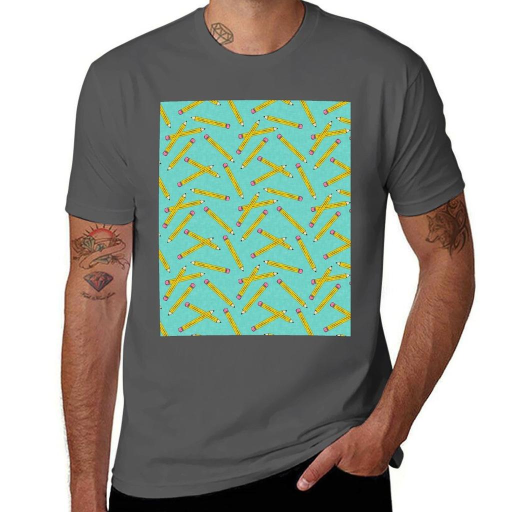 Pencils No 2 Pencils On Aqua Tshirt Holiday All Match Tshirt