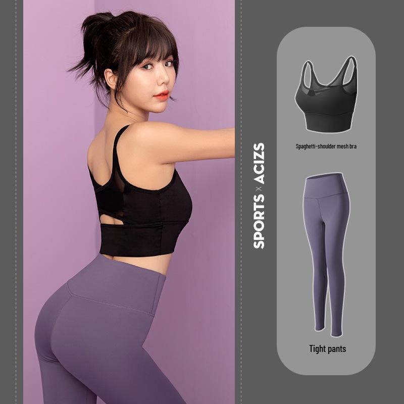 Conjunto Esportivo e de Yoga com Sutiã Esportivo Emagrecedor Costas Nuas Feminino 2025