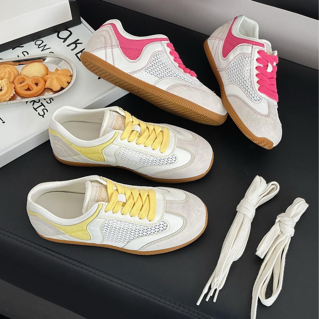 Gelbe Damen neue vielseitige weiche Sohle ist bequem und nicht ermüdend, kleine weiße Schuhe, rote Board-Schuhe