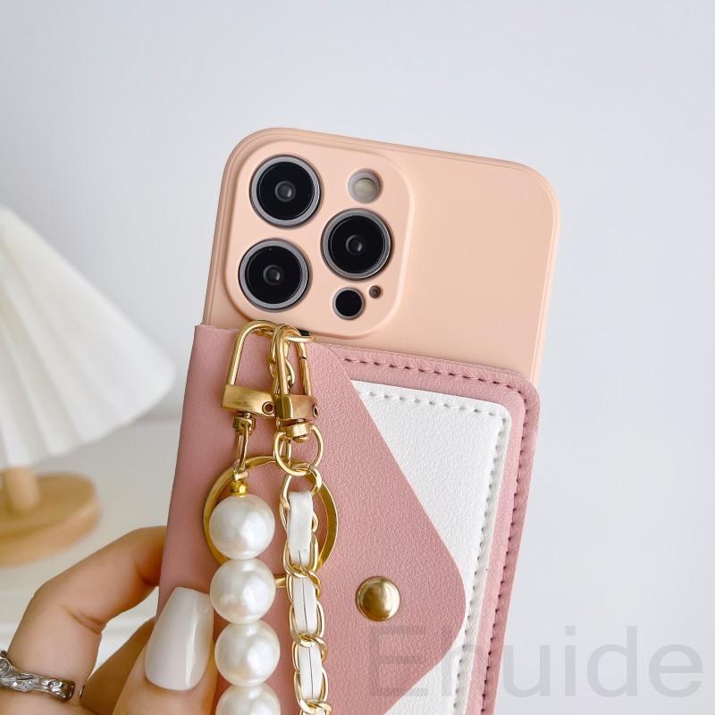 Custodia Braccialetto Perla per Xiaomi Redmi Note 15 Pro Plus 14 15C 13C 14C Mi 15T 14T 13T Portafoglio in Pelle Slot Carte Cover Morbida in Silicone