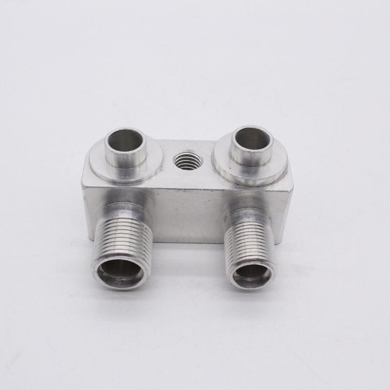 A/C Compressor Adapter Fitting A/C Compressor Fitting Adapter Replacement Aluminum Polished Finish
