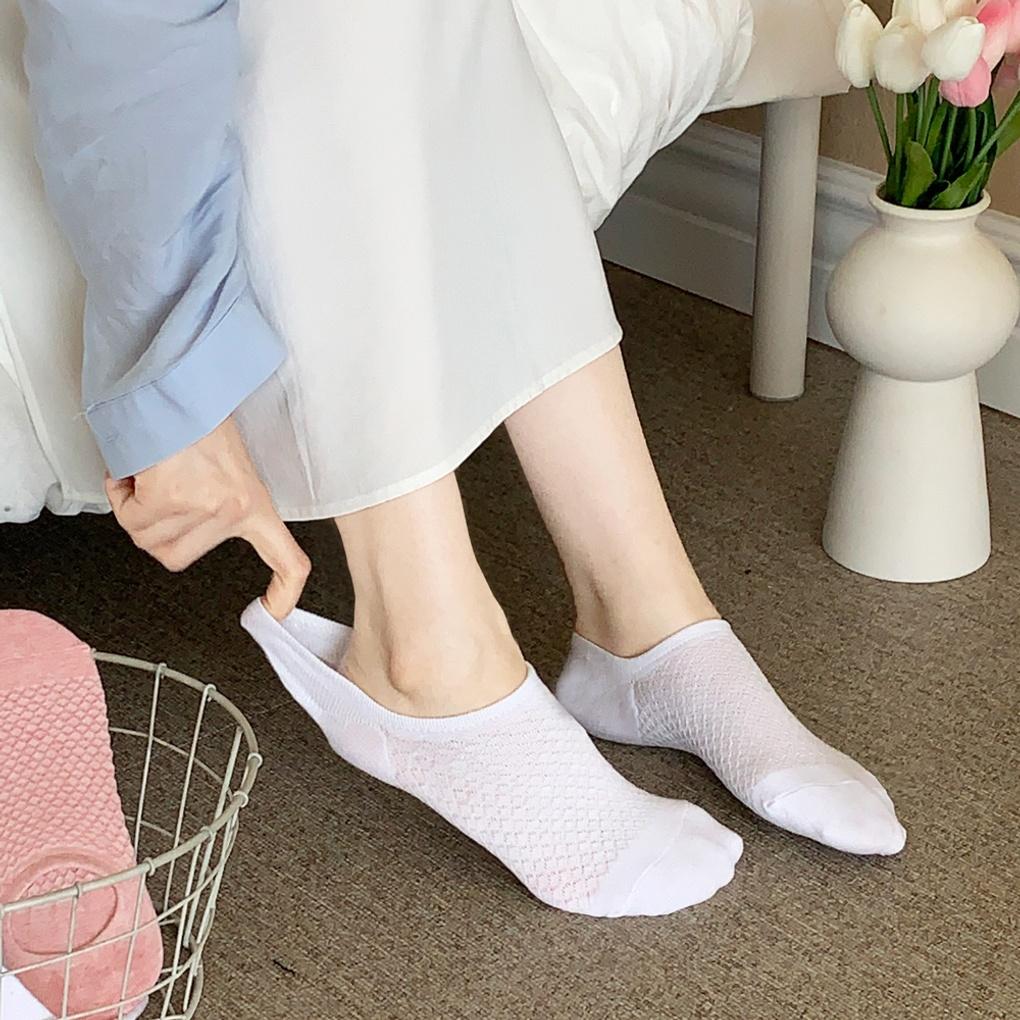 Women's Non-Slip Honeycomb Mesh Cool Socks/Fake Socks (6 Pairs)