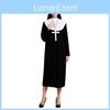 Elegantes Cosplay-Kostüm für Damen im klassischen Nonnenroben-Design Perfekt für Osterfeiern