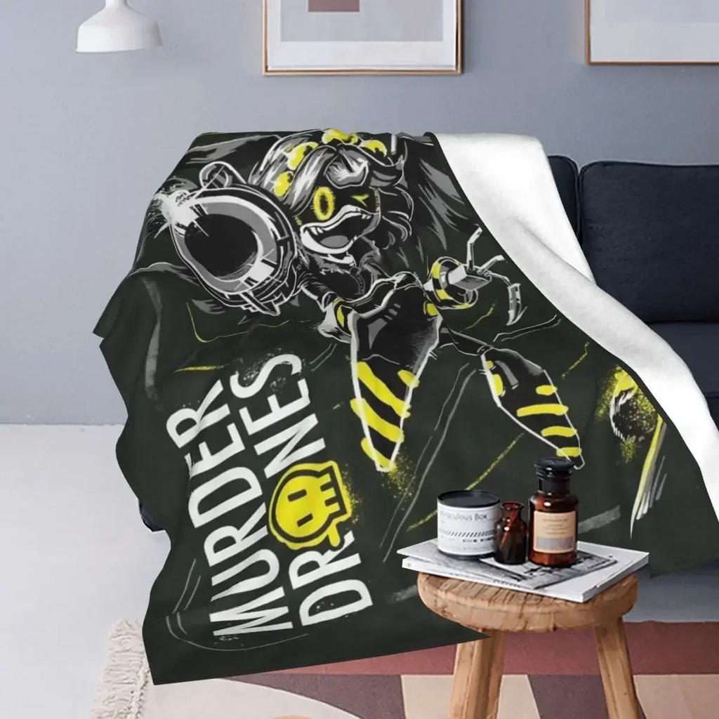 Murder Drones V Blankets Uzi Doorman Horror Flannel Throw Blanket Summer Air Conditioning Personalised Soft Warm Bedspreads