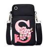 2024 Mobile Phone Bag Women's Messenger Bag New Alphabet Letter Printing Black Shoulder Bag Change Bag