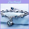 Bracciale Bangle Cristallo Strass Donna Elegante Più Caldo Blu Oceano Catena Cuore Per Occasioni Versatili