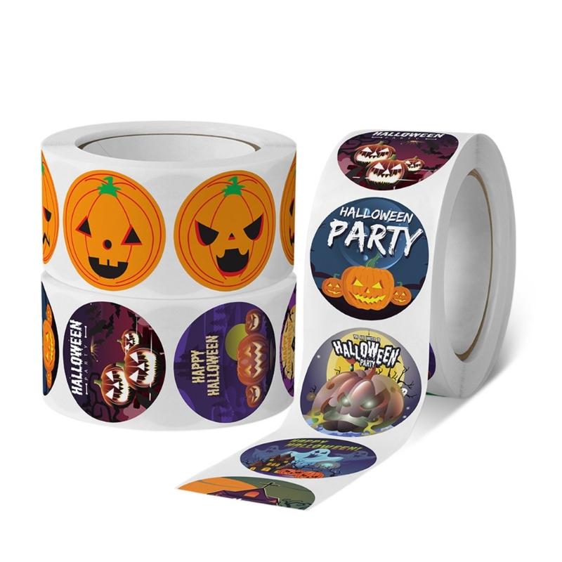 500-Count Halloween Stickers Halloween Labels Gift Sealing Stickers Self-adhesive Gift Wrap Stickers Halloweens Supplies