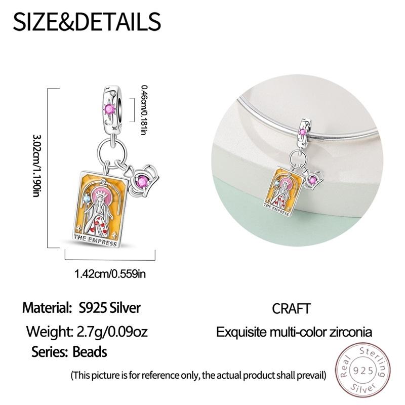 Hot 100 Copper Tarot Queen Shining Zircon Bead Charms 3mm Do It Yourself Holiday Exquisite Jewellery Gift Making
