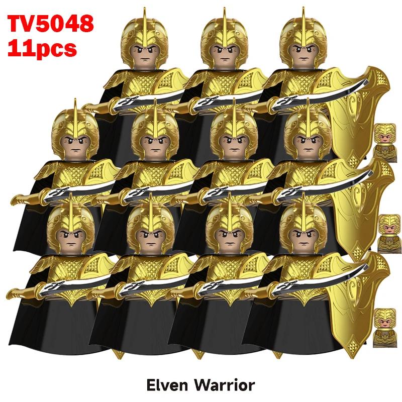 11pcs Medieval Elf Figures Orc Army Soldiers Vargr Raider Knights Building Blocks Bricks DIY Assemble War Toy Gifts for Kids Boy