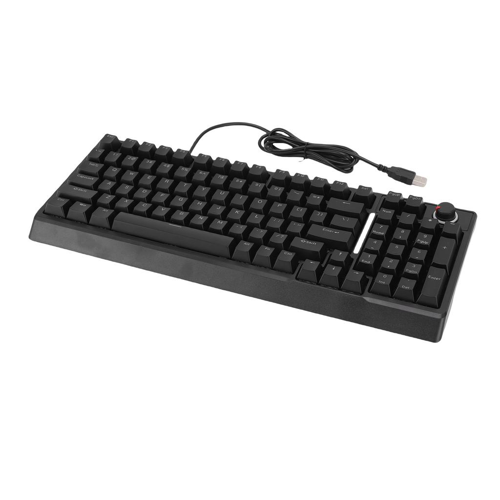 Wired Small Keyboard 98 Keys RGB Mechanical Feel Portable with Knob for Gaming Business Work PC
