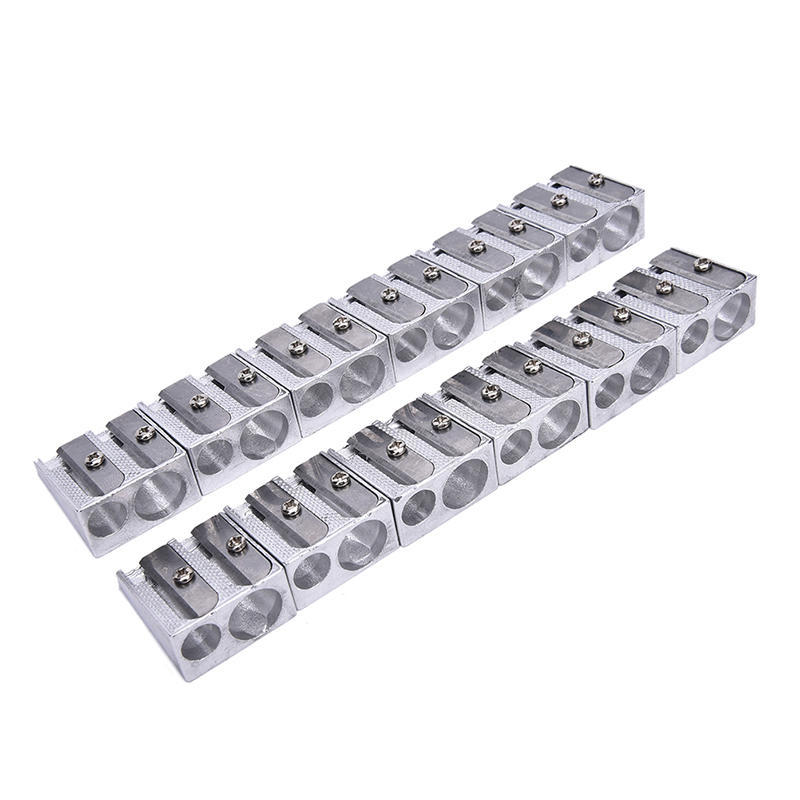 3Pcs Metal Pencil Pens Sharpeners Two Hole For Home Schools Offices Children Jb