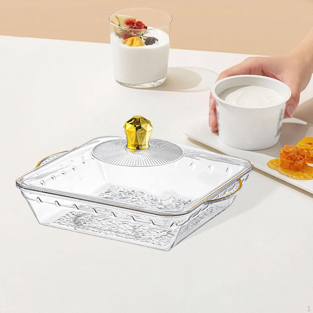 Fruktskål med lokk Dekorkurv Moderne Organizer Serveringsfat Brett for