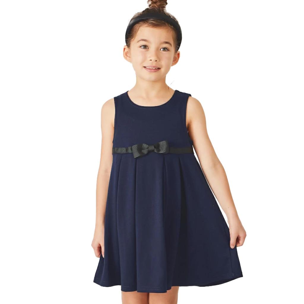 ever closet Formal Solid Size Fall Ever Closet Dress, Kids' Girls' Skirt, Color, 90, Navy, Ribbon, Stretch, Clothing, Year-Round, Ceremony, Occasion,