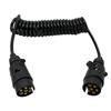 For European Commercial Vehicle Trailer 12V Spring Wire 2M 7-Core Towing Coiled Wiring For Car Trailers Camper Accessories