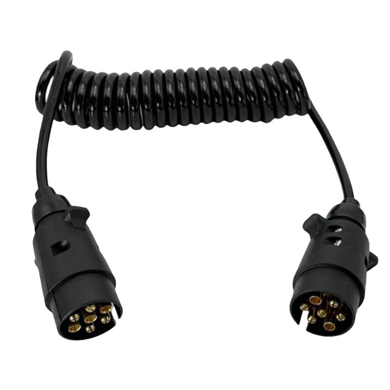 For European Commercial Vehicle Trailer 12V Spring Wire 2M 7-Core Towing Coiled Wiring For Car Trailers Camper Accessories