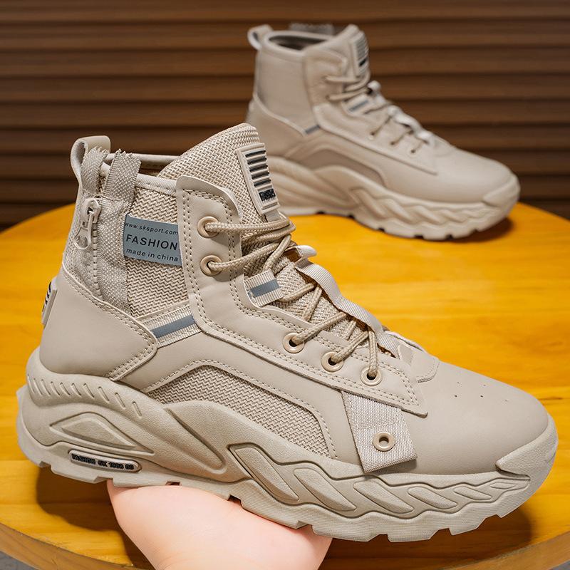 Martin boots men's shoes autumn high-top retro tooling boots thick-soled waterproof outdoor mountaineering desert combat boots