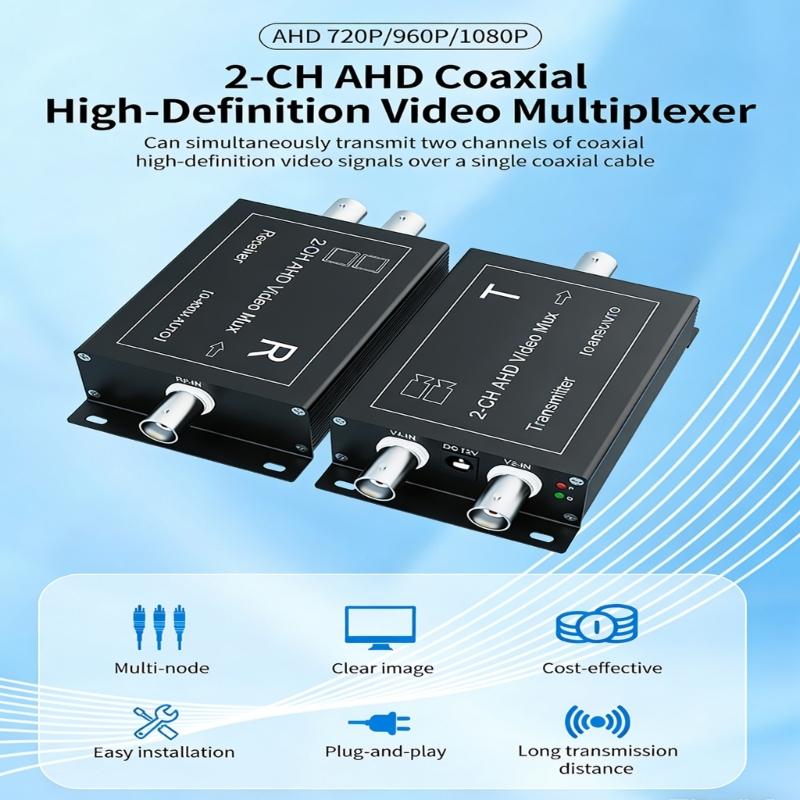 Two Channel Coaxial Processing Device Supports One To Two Signal Mixer For Security Observation Applications