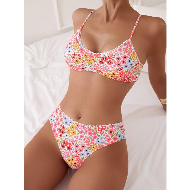 Neuer kleiner floraler sexy Bikini geteilter Badeanzug