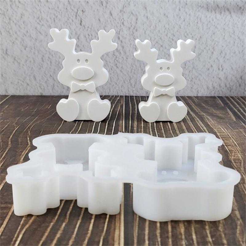 Christmas Elks Silicone Mold For Resin Candle Crafts Premium Flexible Design Perfect Decoration DIY Art Projects