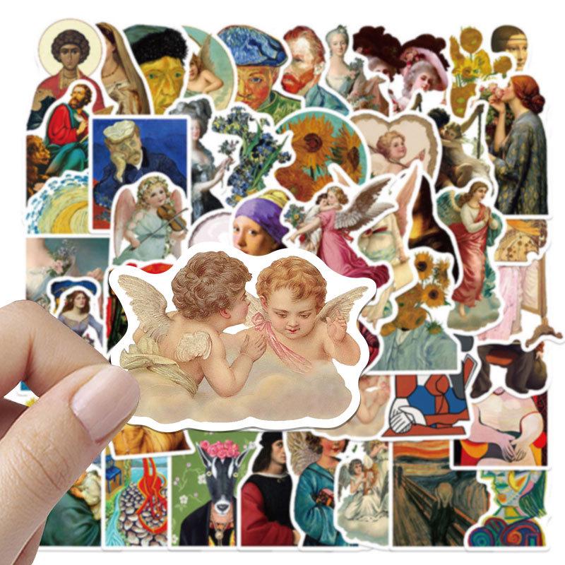 50 Pinturas de Artistas Famosos Pegatinas Graffiti - Decora Equipaje, Motocicleta, Portátil - Pegatinas Impermeables DIY