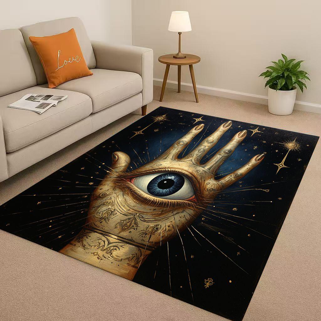 3D Freemasonry All Seeing Eye Symbol Evil Eye Living Room Non Slip Area Rug Carpet for Bedroom Playroom Sofa,Home Decor Doormat