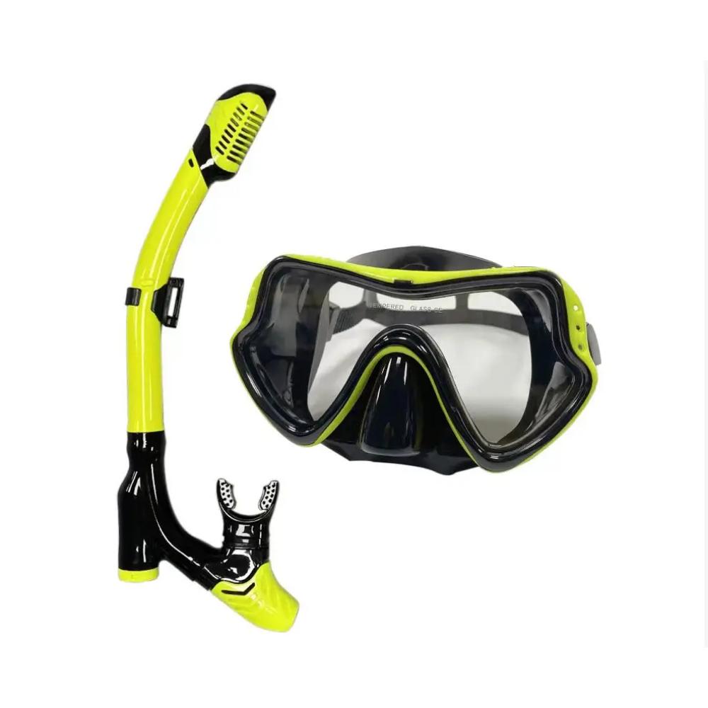HB Diving Kit Adult Diving Mask Tempered Glass Full Dry Breathing Tube Professional Panoramic Diving Swimming Training Equipment