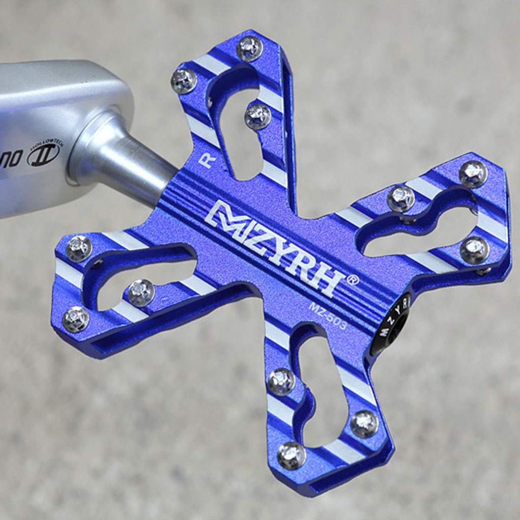 ThinkTop Bicycle Aluminum for Road and Mountain Blue 3-Bearing Pedals, 9/16" Axle, Ultra-Lightweight Alloy, High-Strength Lubricant, Bikes, MTBs,