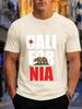 2026 New Arrival 100 Cotton Tshirt California Republic Bear Red Star State Flag Eleunisext Print Crew Neck Casual Tee