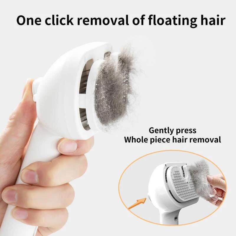 2026 3in1Pet Hair Removal Comb SoftTeeth Pet Massage Comb Pet Grooming Cleaning Brush Steam Spray Comfortable Safe for Dog Cat