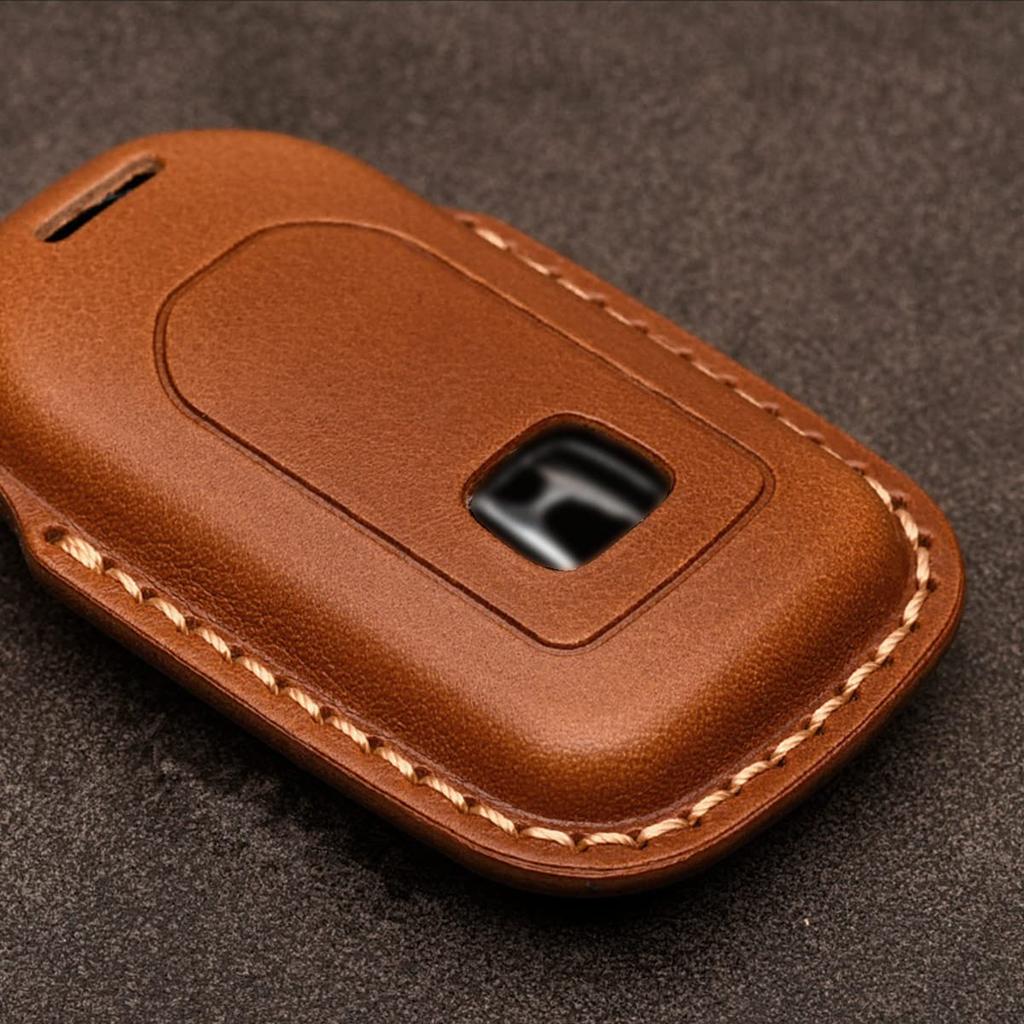 Genuine Leather Key Case for Honda New Step Civic Type Smart Key Present [Haoshilianfa] Freed, Odyssey, Wagon, Fit, S660, CR-Z, Vezel, CR-V, Jade,