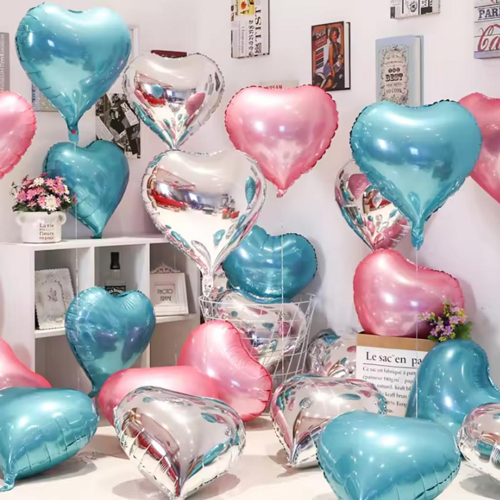 10pcs 18inch Rose Gold Red Pink Love Heart Foil Balloons Valentines Wedding Decoration Helium Balloon Birthday Party Supplies