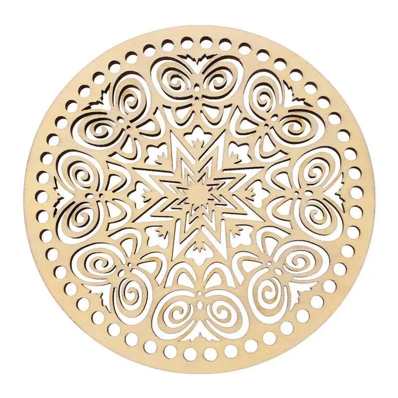 

140mm Natural Wooden Basket Bottom Crochet Basket Base for DIY Wood Craft Basket Weaving Supplies Making Home Decoration