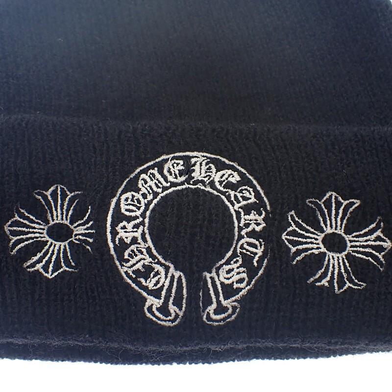 CHROME HEARTS  Knit cap black wool mens