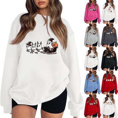 Kadın Modası Günlük Uzun Kollu Noel Baskılı Sweatshirt