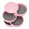 Rotatable Jewelry   4 Layers 360 Degree Rotation Dustproof Round Jewelry Box with Lid for   Household