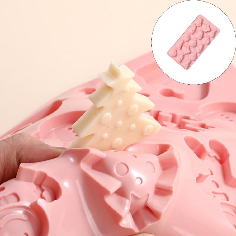Flexible Silicone Molds For Holiday Cookie Chocolate Santa Theme Food Safe Baking Mould For Family Activity