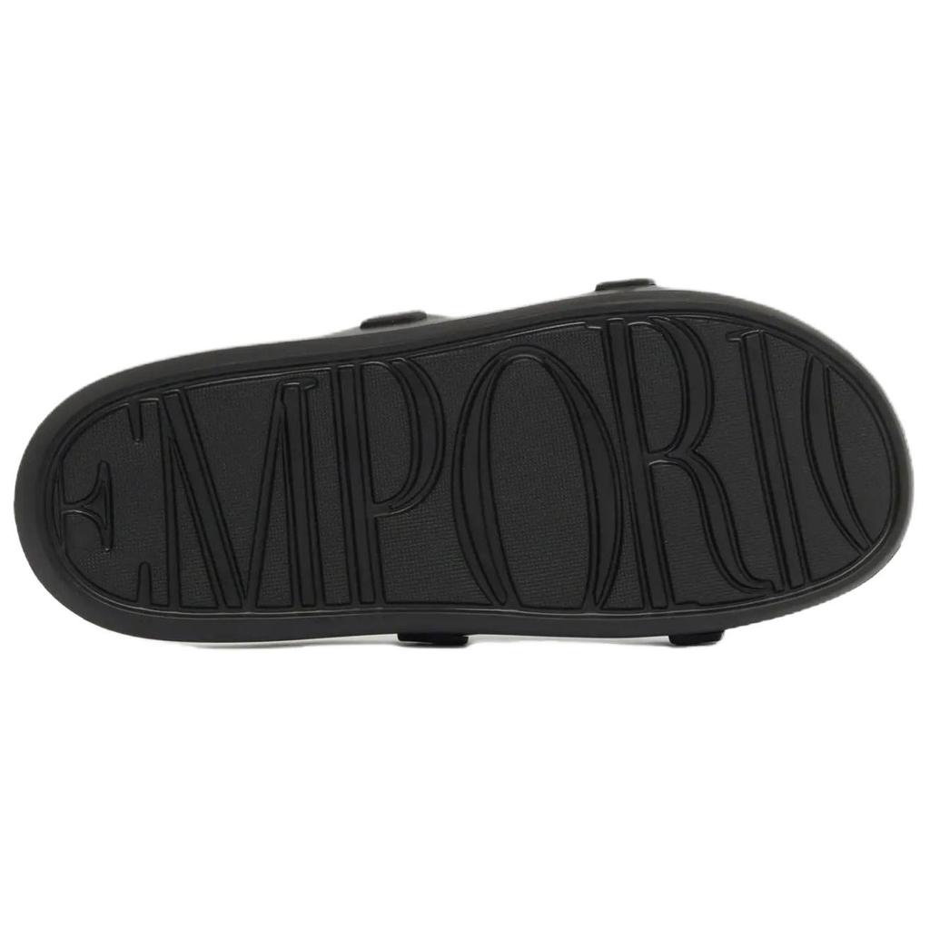 Emporio Armani Flat Eagle Logo Printed Beach Sandals Unisex Sandals Black EX000044AF22191UC001