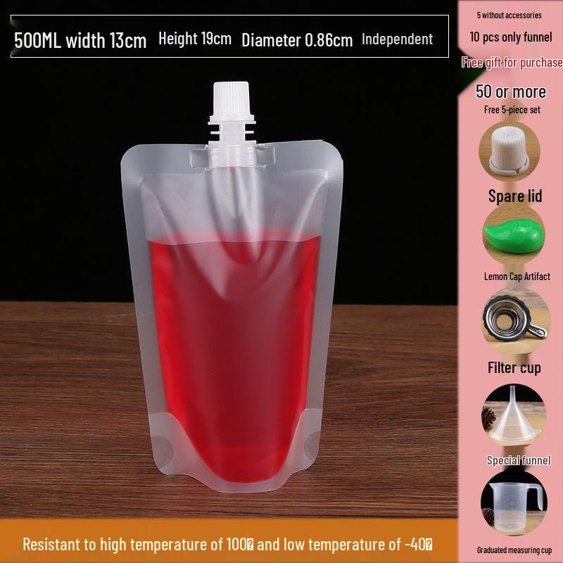 Disposable Transparent Spout Bag for Soy Milk, Chinese Medicine, Soup, or Beverages - Self-Standing and Convenient for Takeaway