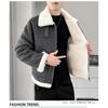 2025 Fall/Winter Fashion Versatile Fleece Thickened Fake Two Couple Embroidered Jackets Cargo Tops New Lapel Trendy Padded Clothes